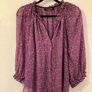 ISABEL MARANT Silk Floral Print Blouse Size: 36
